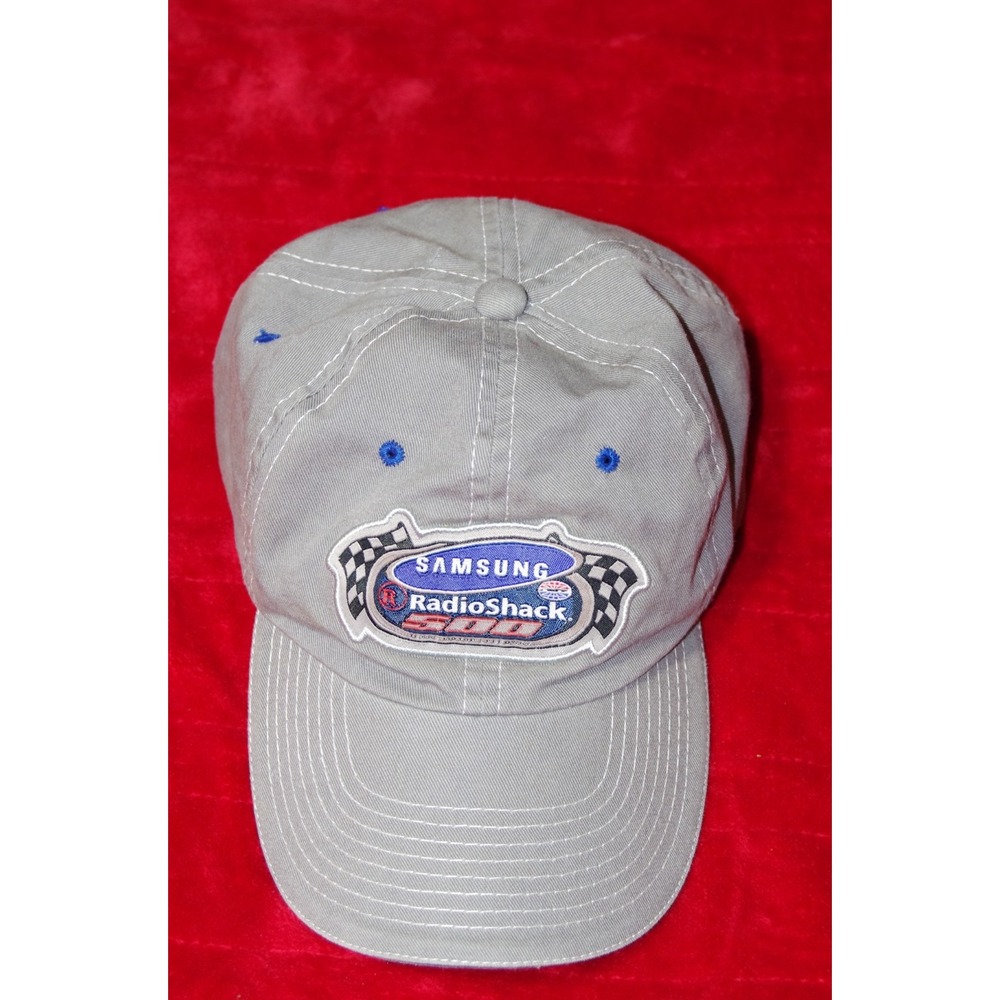 Samsung Radio Shack Racing‎ Hat Ball Cap EUC Gray Embroidered Checkered Flag